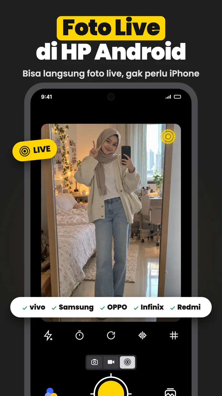 Live Photo Camera screenshot 1 - Kamera Foto Live HD dan Pembuat Motion Photo untuk Android