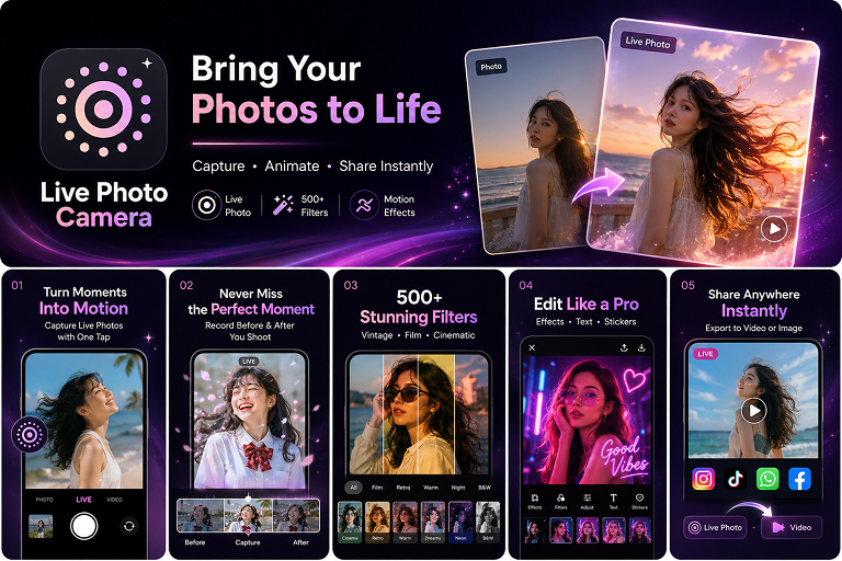 Live Photo Camera — Bring Your Photos to Life with 500+ filters