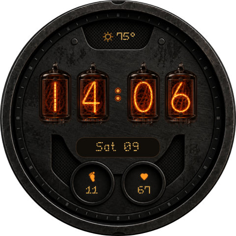 Nixie Tube Watch Face - Classic Orange variant
