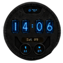 Nixie Tube Watch Face - Electric Blue variant