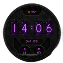 Nixie Tube Watch Face - Neon Purple variant